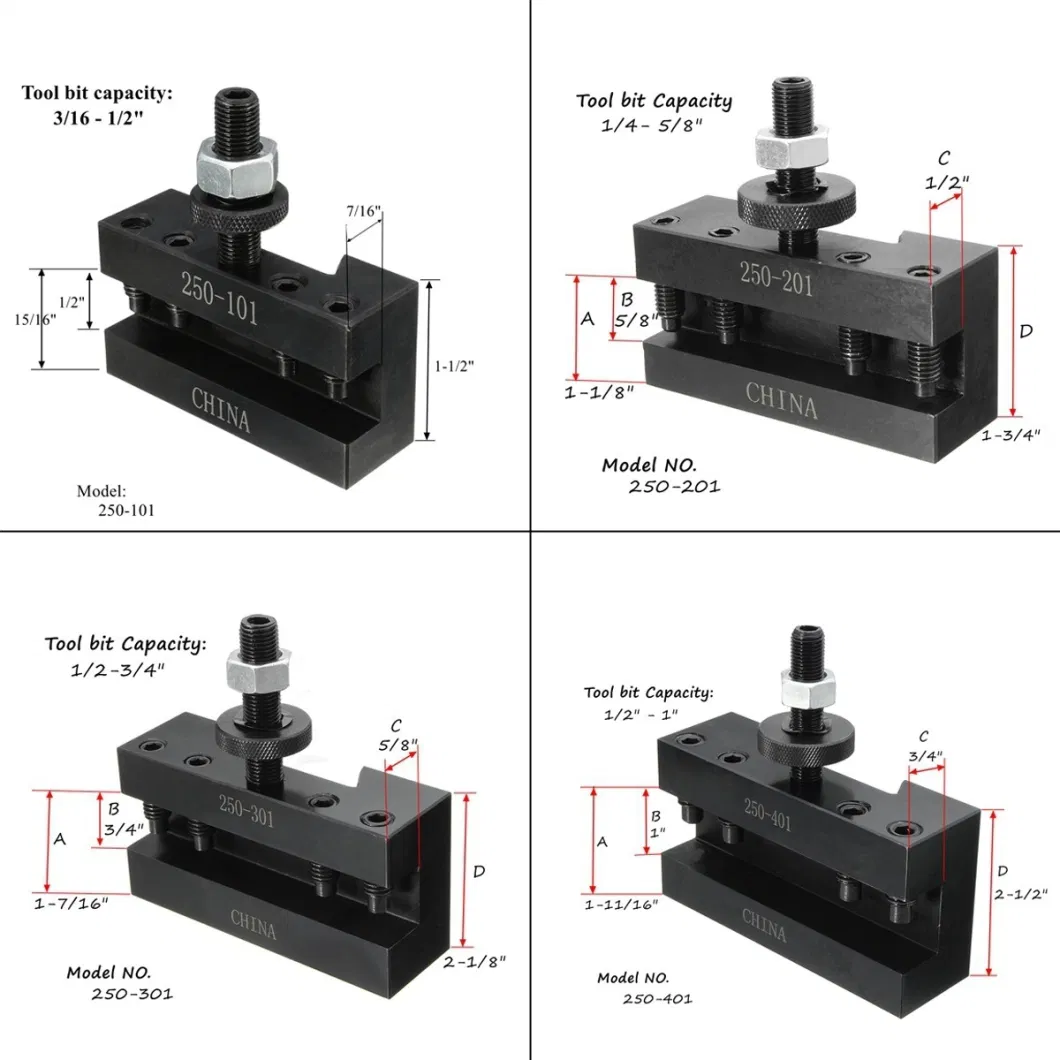 Europe Style 40-Position Quick Change Tool Posts and Tool Holders A1 E5 B2 C3 120-220mm